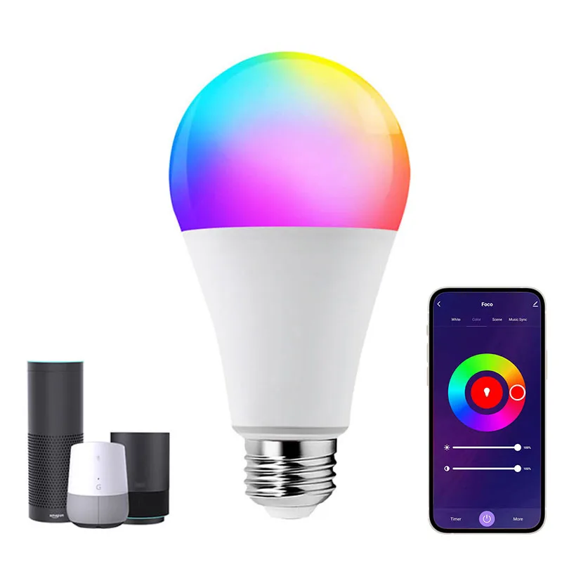 Smart Bulb Alexa Wifi Smart Bulb Controlled by Tuya App Alexa and Google RGB Color Changing