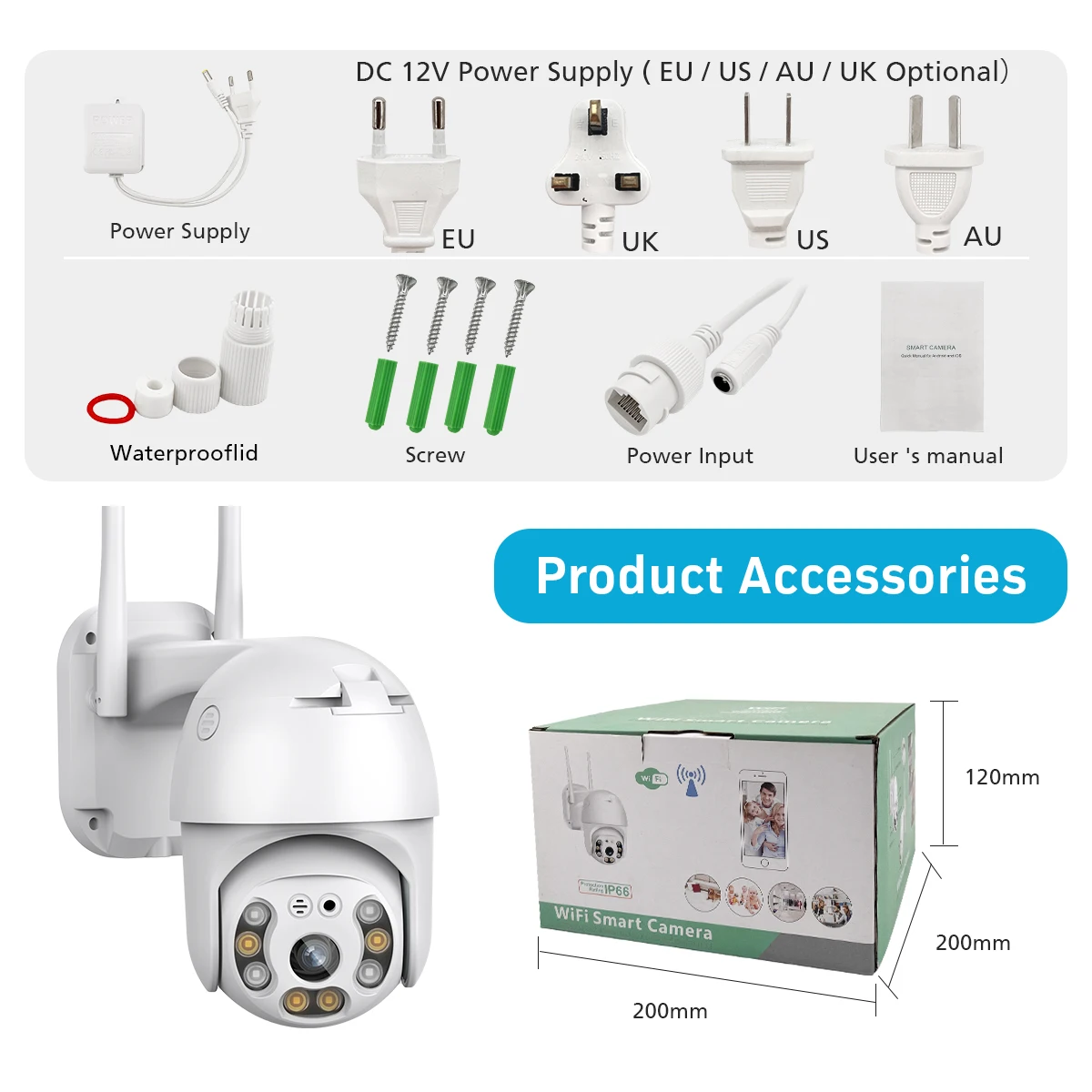 Anboqi ICSEE App 3MP Full Color HD Three Lens Dual Screen WIFI PTZ Auto  Tracking Outdoor Security CCTV IP Camera