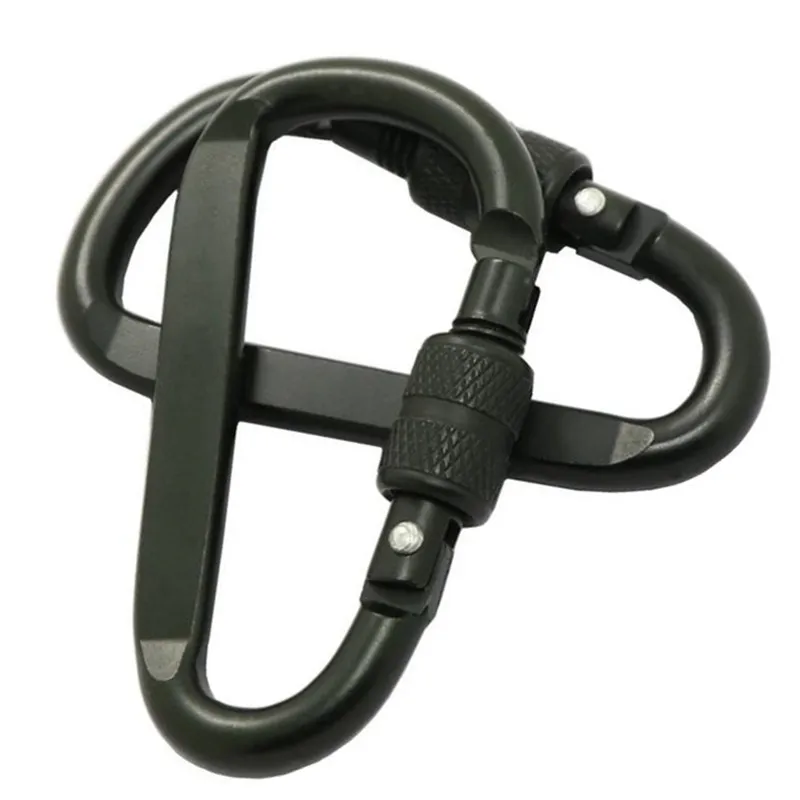 Hxy Black Carabiner With Screw Locking Gate Carabiner Key Chain Heavy ...