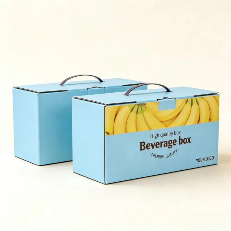 Maisto produktų mangų ir bananų sulčių popierinė dėžutė iš gofruoto popieriaus, vaisių gėrimų pakuotės dėžutė, apsauginė gofruotosios kartono plokštės pakuotės dėžutė