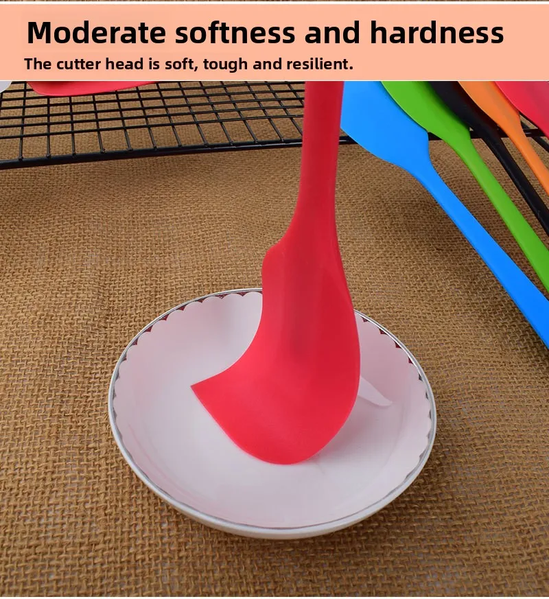 Integrated Full-Coverage Transparent Silicone Spatula Mixing Cream and Butter Rubber Scraper Cake Baking Tool for Home Use manufacture