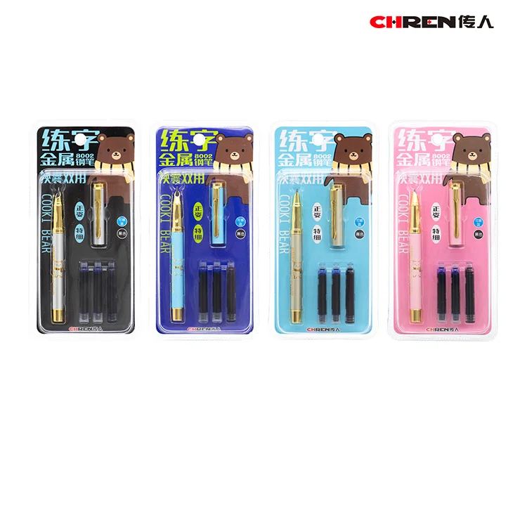 Elegant Silk Printing Carving Design Multi Colors Custom Logo CHREN Metal Fountain Pen