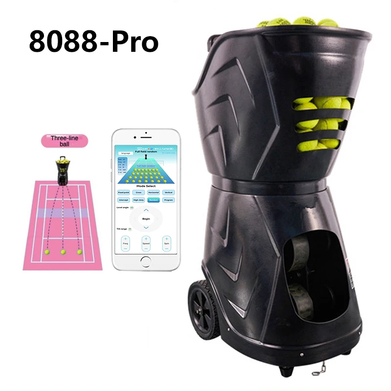 Customs tennis ball practice feeding machine auto portable step training Launch practitioner tennis ball machine with app manufacture