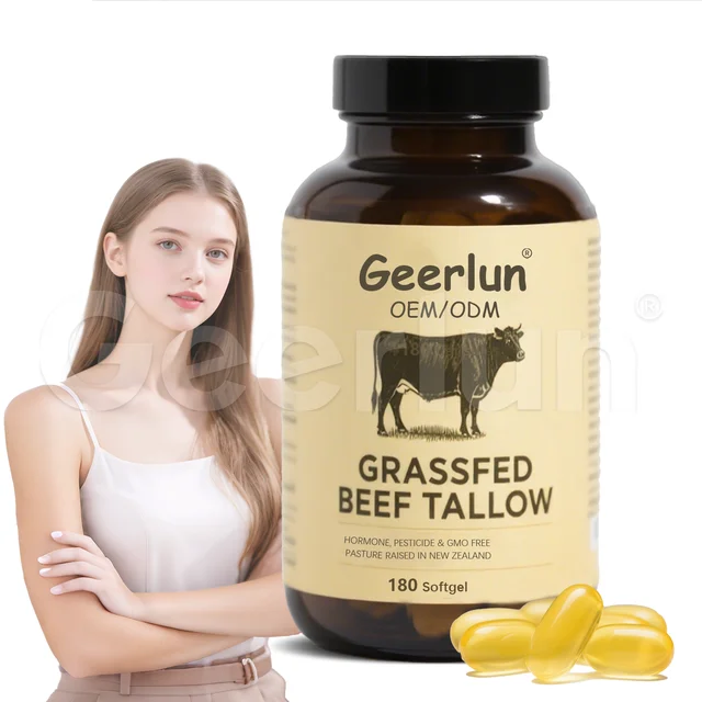 Pure Vegan Beef Tallow Dietary Supplement Skin Hydration Energy Booster Collagen Support Beef Tallow Softgel