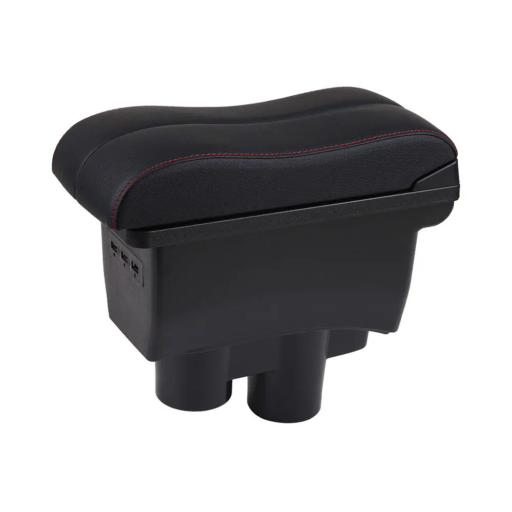 product usb with cup holder one piece double sided sliding curved surface car armrest box retrofit parts storage box interior parts car-7