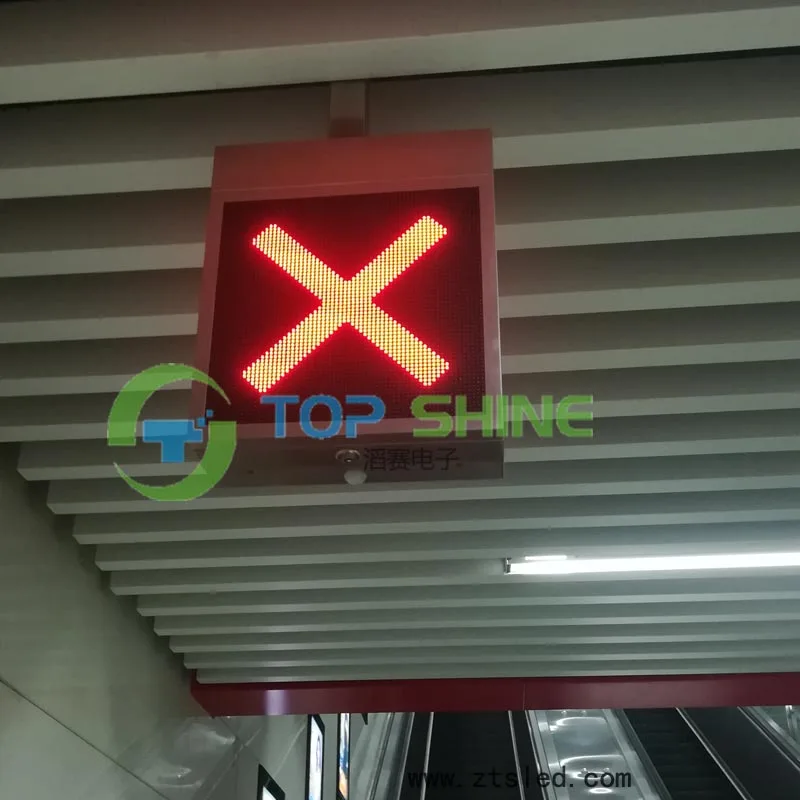 Red Cross Green Arrow Led Display Board Sign High Way Subway Metro Station Led Light Guide Panel