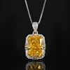 Ice Flower cut yellow diamond pendant with chain