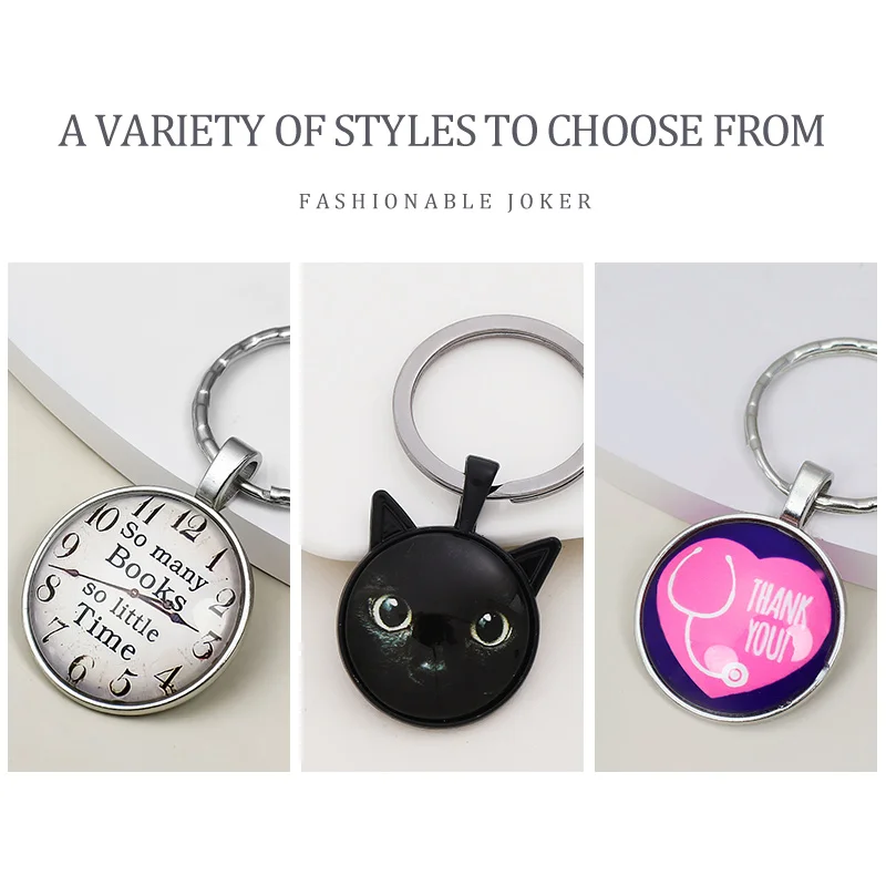 Новый стеклянный подвесной брелок с английской иконой модный для ключей подходящий ко всему из сплава праздничный персональный