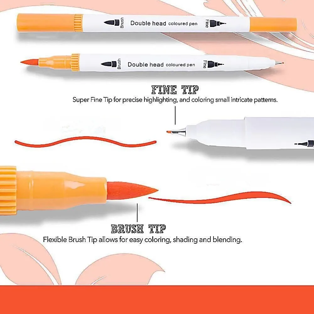 100 Colors Dual Tips Water Erasable Marker Pens Art Markers for Kids Highlighter Pen With Carrying Case for Drawing Art Pen Set