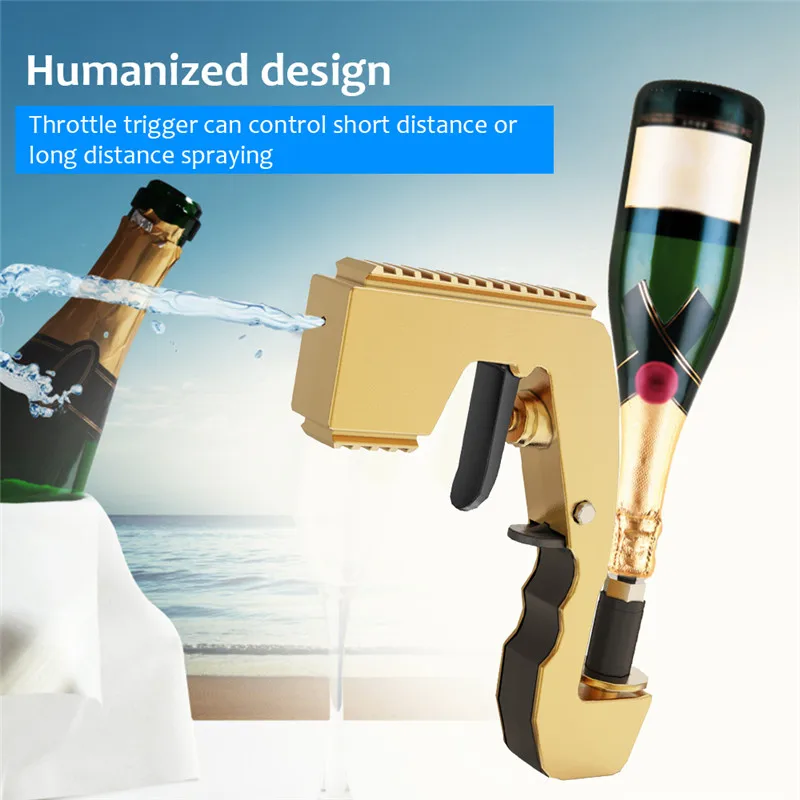 Champagne Gun Wine Sprayer Pistol Beer Bottle Durable Spray Gun ABS Plastic Version Stopper Ejector Pop It Kitchen Bar Tools