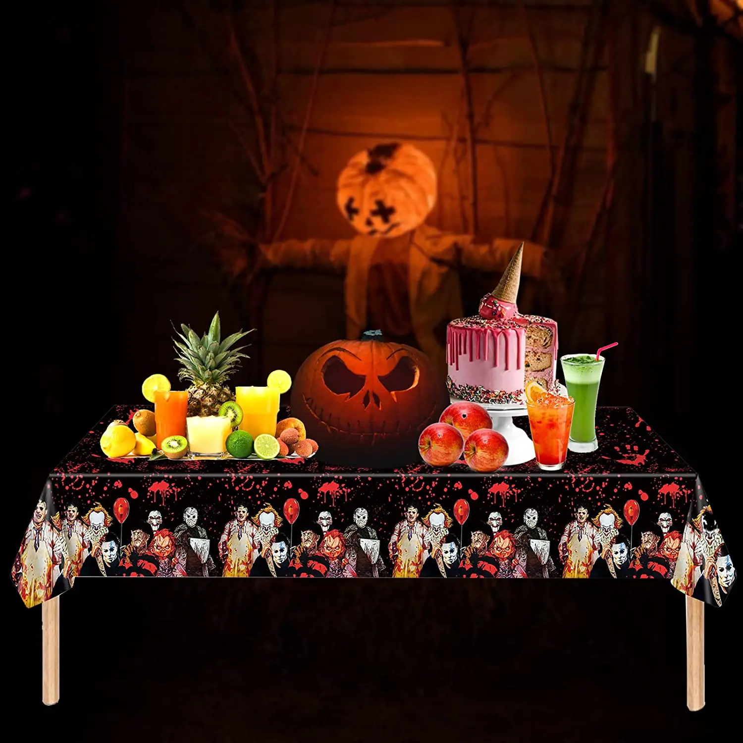 Aazon.co: 2 Pack Halloween Bloody Handprint Tablecloth, Halloween