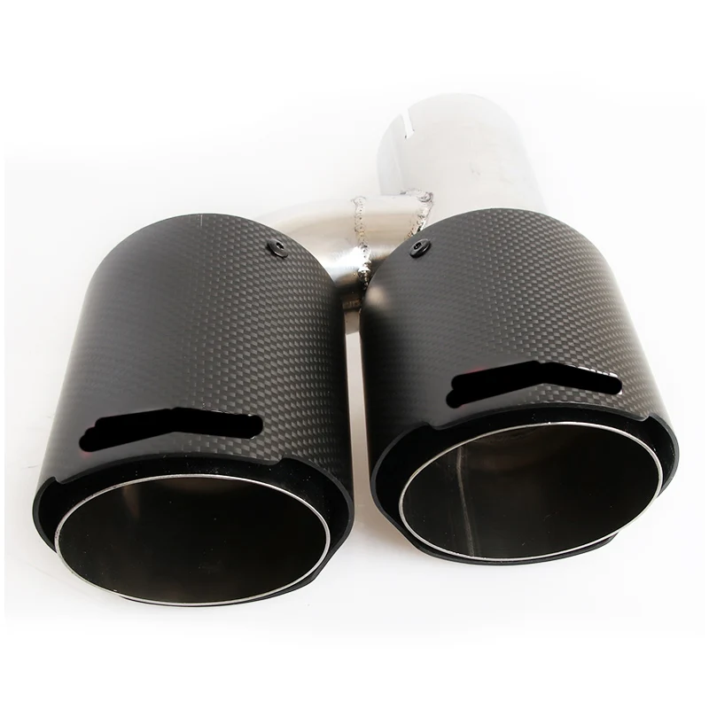 End pipe for Universal car customize logo carbon fiber stainless Steel dual exhaust pipe