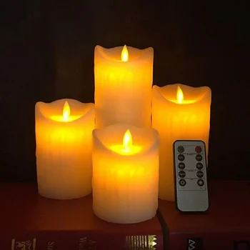 christmas gift tearstain real wax dancing light flameless imitated remote controlled LED electronic candle