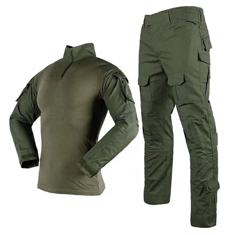 Men's Long Sleeve Breathable Tactical Training Suit American Camouflage Outdoor Wear-resistant Safety Product