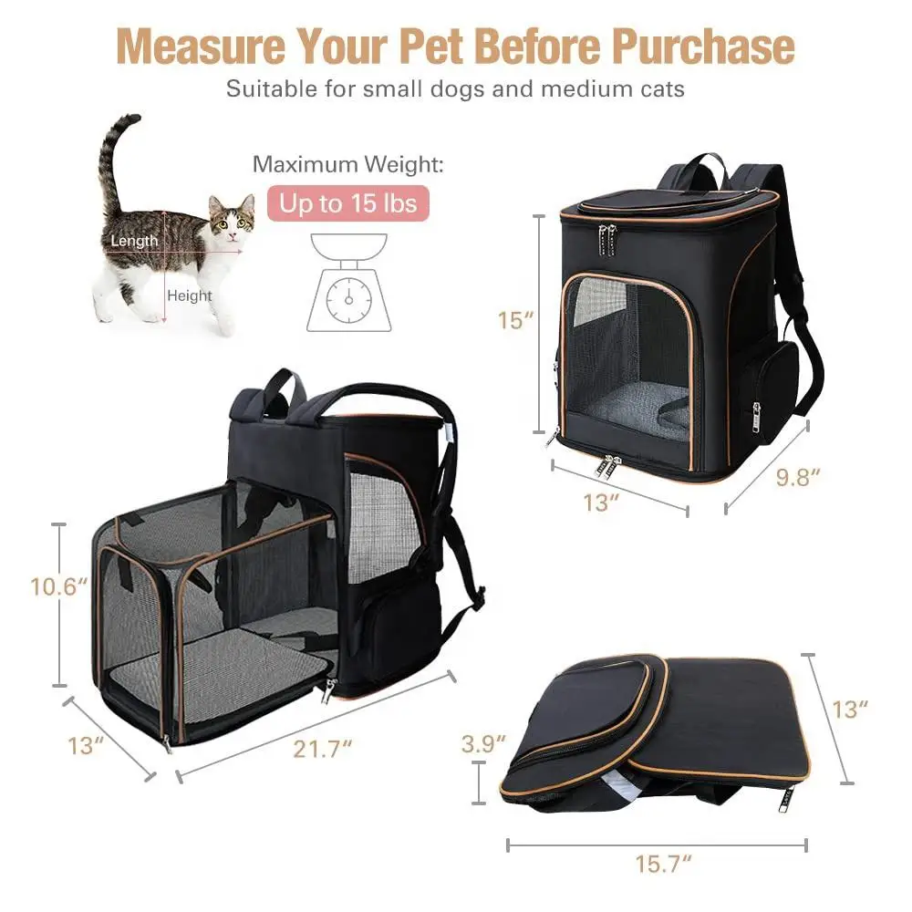 Custom Oem Transparent Portable Large Expandable Airline Approved Pet