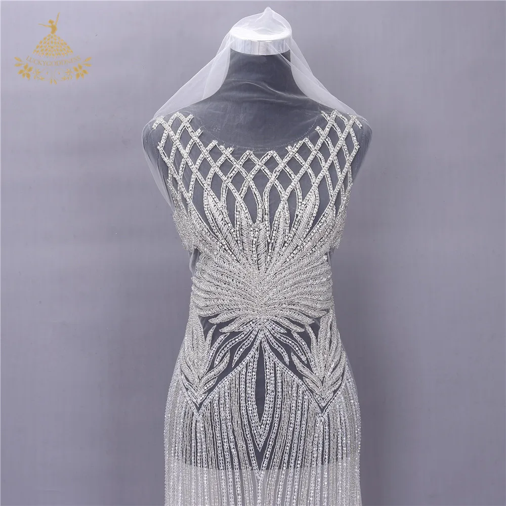 Свадебные Длинные нашивки со стразами Аппликация для свадебного