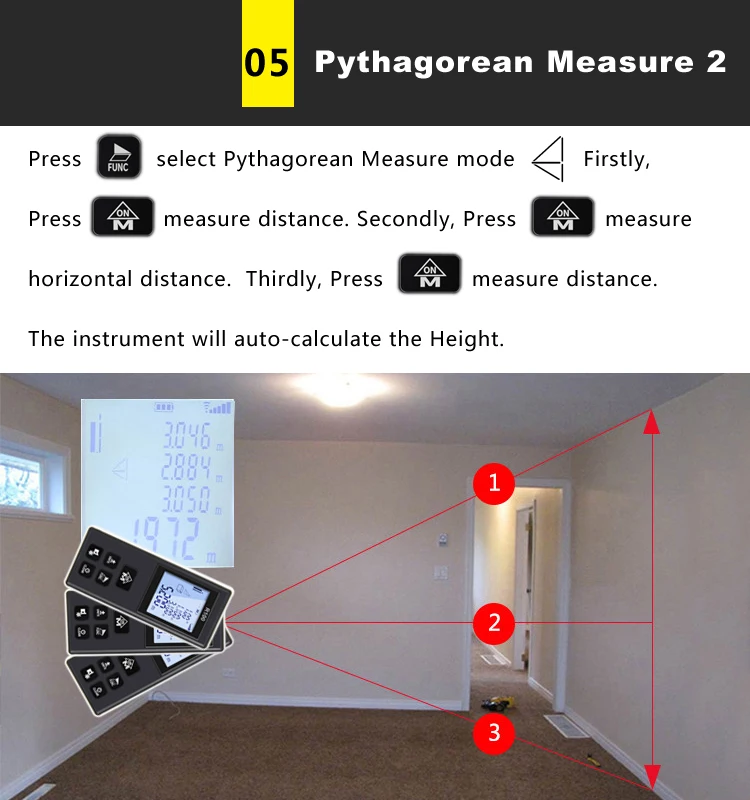 JRT 150m laser pythagorean measure