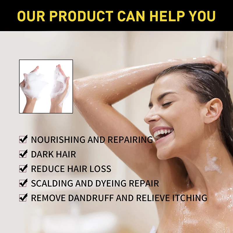private label factory home herbal natural darkening hair colour shampoo magic black hair dye shampoo for white gray hair