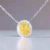 0.174ct natural yellow diamond necklace
