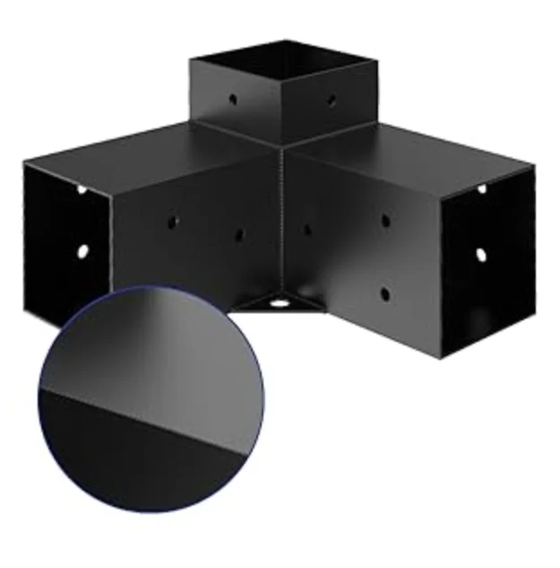 Pergola Bracket Kit For 4x4 Lumber - Heavy Duty Steel, Powder-Coated, Includes 2 Shoulders & 2 Boots (Fits 3.5"x3.5")