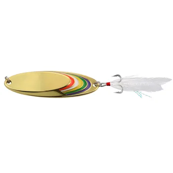 Lure Factory Direct Sale Zinc Alloy Artificial Hard Bait Slant Cut Sequins Lure Long Throw Freshwater Bass Bigmouth Yellow – Hard Lure – view 2
