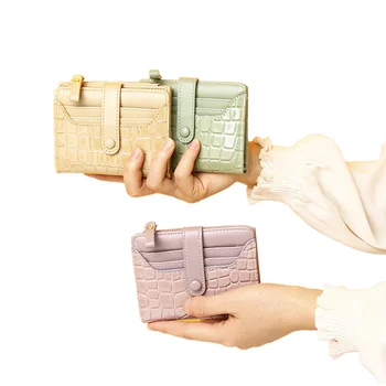 Women's Large Capacity 2025 Korean Edition Zero Wallet Portable Multi Card Zipper PU Organ Card Bag with New Litchi Pattern