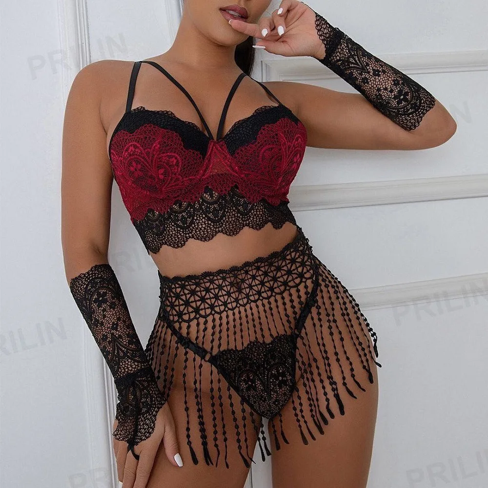 sexy lingerie fast shipping Add one Cup Lace Push Up Bras Underwire Padded Sexy Brassiere Red / 34 / B