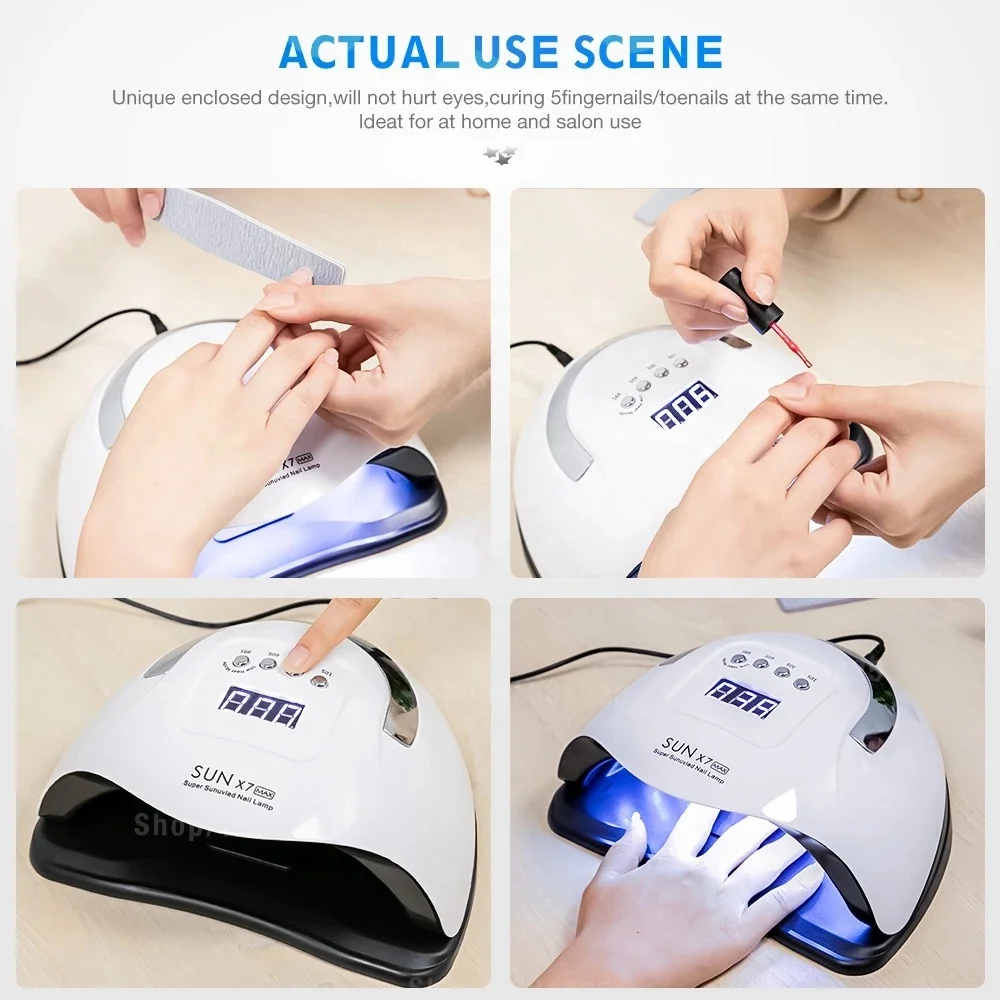 Новое поступление портативная 114 Вт сушилка для гель-лака SUNX7 MAX салона маникюра УФ Светодиодная лампа