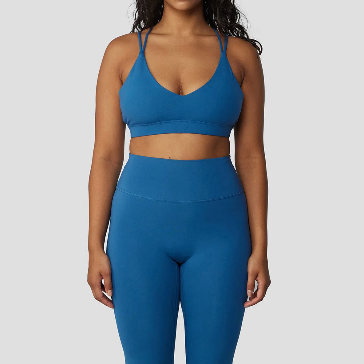 Shinbene Custom 2 Piece Outfits High Waist Yoga Shorts Padded Sports Bra And Biker Short Set