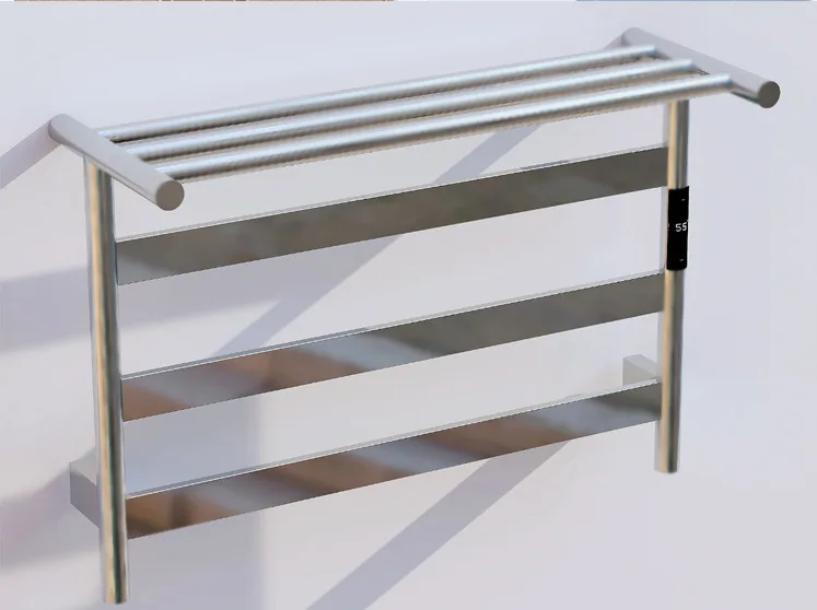 Aluminum Floor Standing Electric Towel Rack Bathroom Set Warm Free