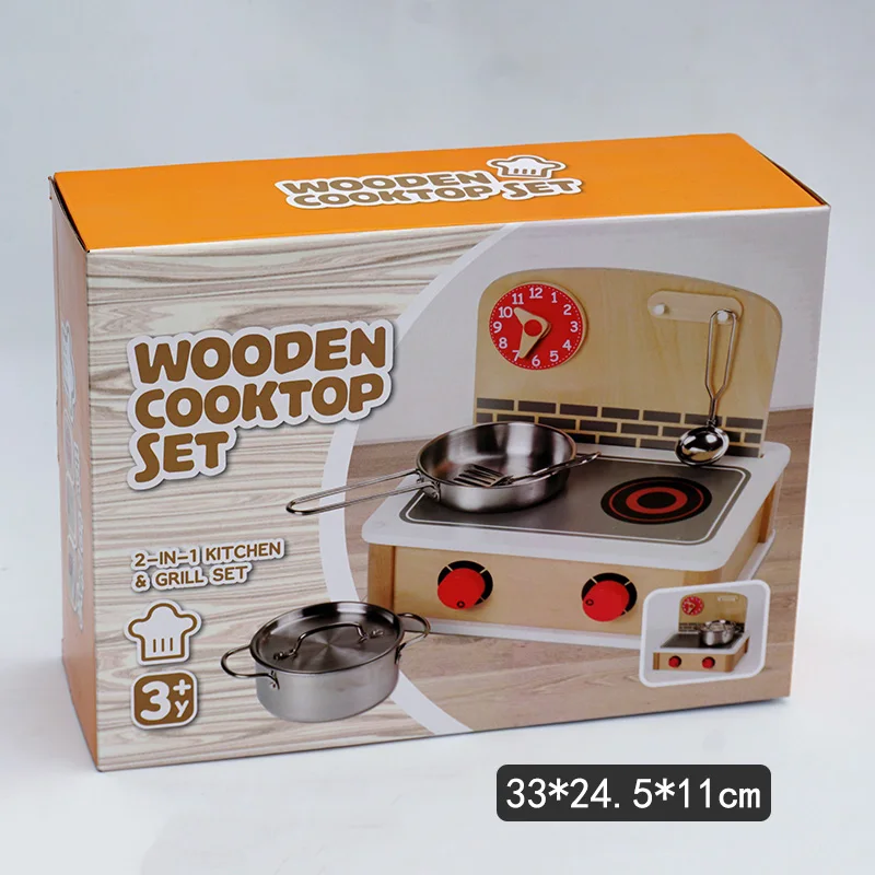 Mini cocina portátil de madera, juego de estufa de Gas para el hogar, juego  de cocina de madera, juguete de cocina de madera