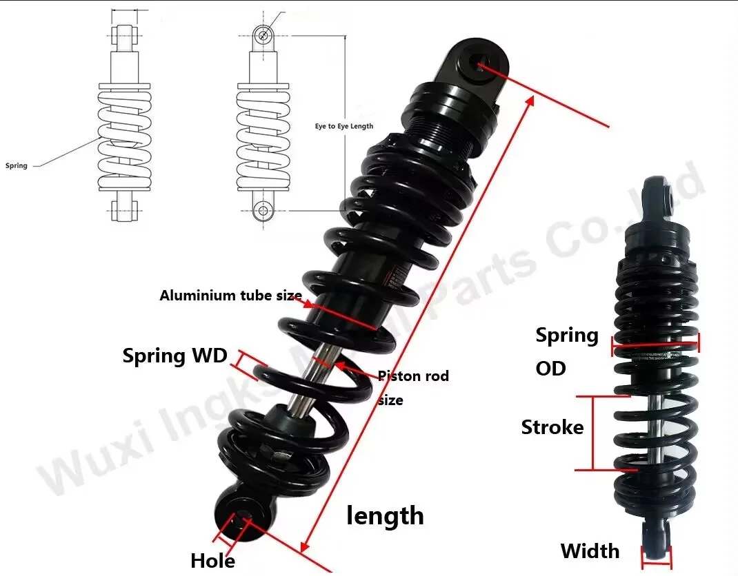 Ingks For Vehicle Truck Suspension Damper Black Alloy Steel Aluminum
