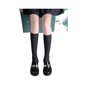 British Retro Style Women's Loafers Elegant Black Genuine Leather Lightweight Small Platform Thick Heel Spring Summer Cushioning