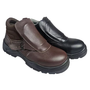 High Quality Cow Leather Welding Work Footwear Anti Smash Puncture-proof Safety Shoes  Anti Splash Welder Security Boots for Men