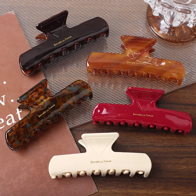 Simple Rectangular Acetic Acid Gripper Rectangular Hair Clips Fashionable Shark Clips Tie a Hair Clip at the Back of Your Head