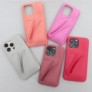 2024 New 3D Lipstick Hole Design Silica Gel IPhone Case For Iphone 15 14 13 12 11 Pro Max Back Cover phone Accessories wholesale