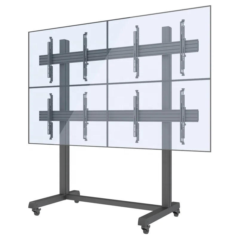 Support 32-65inch 2x2 3x2 Quad Screen Tv Stand 4 Tvs Videowall Stand ...