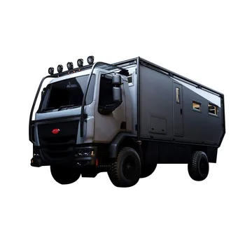 Expedition 4x4 Caravan Off-Road Long Bed Camper Truck Camper With Slide Out Mini Kitchen Bathroom  Overland Customized Camper RV