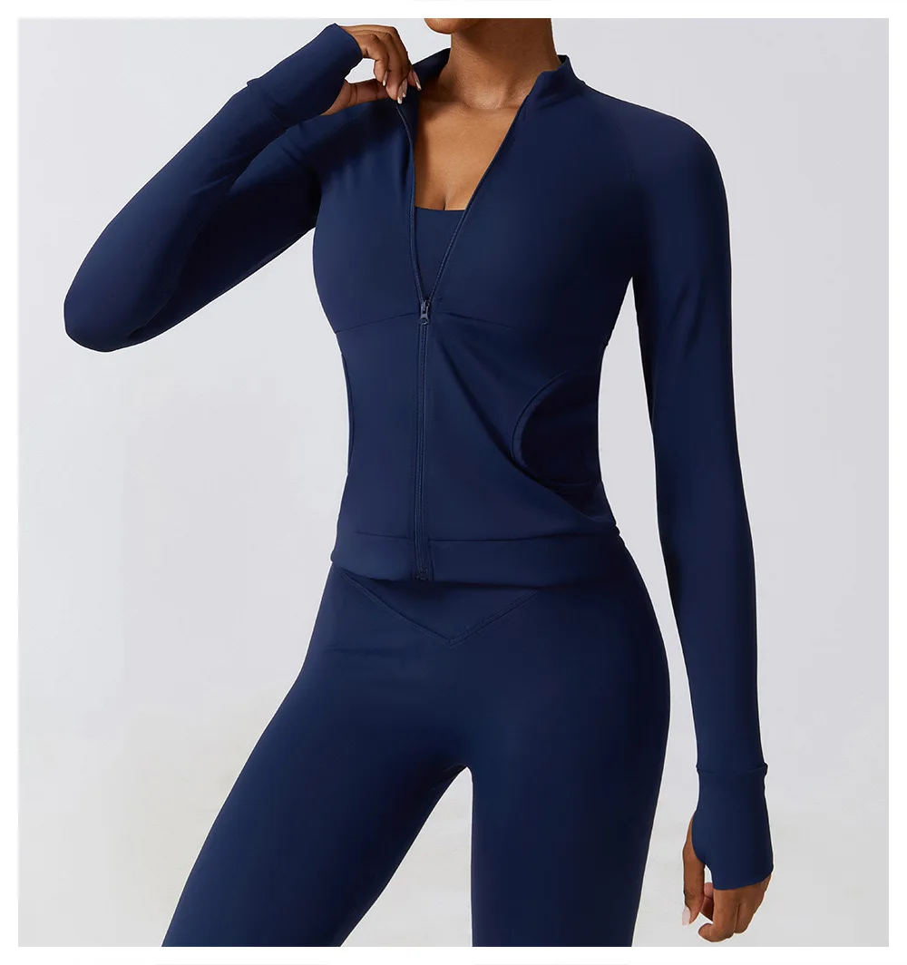2023 Autumn 4Pcs Long Sleeve Top Beauty Back Bra Legging Outdoor Workout Gym Fitness Clothing Active Wear Sports Yoga Set Women