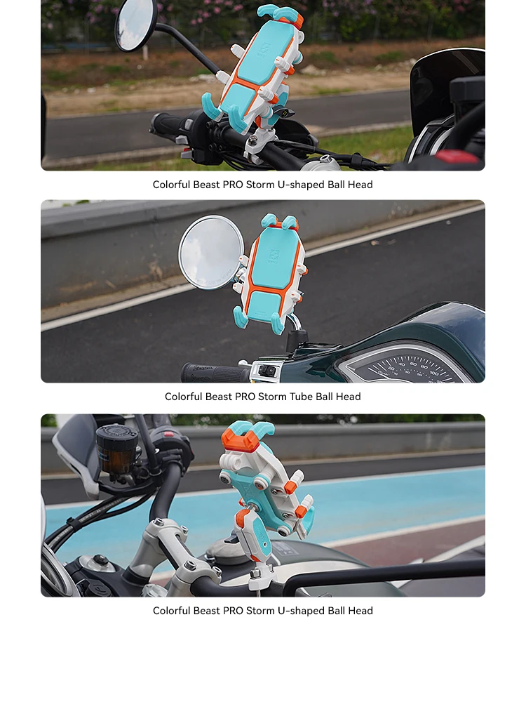 SMNU 2024 New Design Mobile Phone Holders Waterproof Shock Absorber Dazzling Aluminum Alloy  Motorcycle Bike Mount manufacture