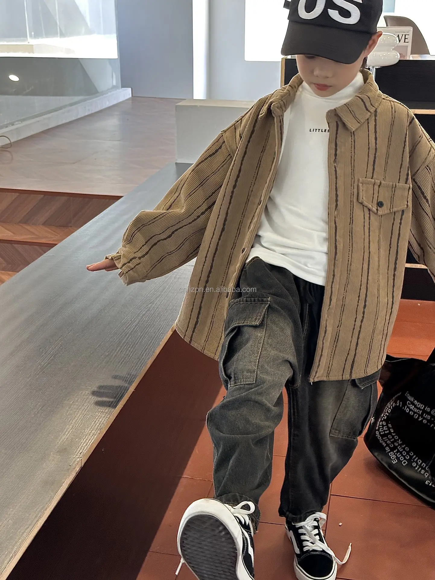 Fall Casual Striped Longsleeved Shirt For Boys And Girls Loose Slim