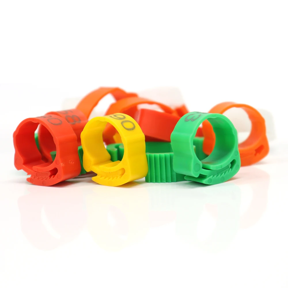 Plastic Adjustable Chicken Foot Rings Customized No.001-100 Name Poultry Buckle Ring Duck Goose Leg Digital Rings