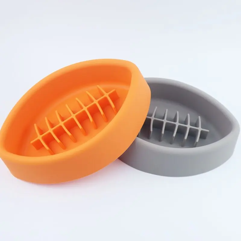 New Eco-Friendly Solid Silicone Rounded Dog Lick Mat Pet Feeding Anti-Choke Slow Feeder Non-Slip Suction Multi-Use Bowl factory