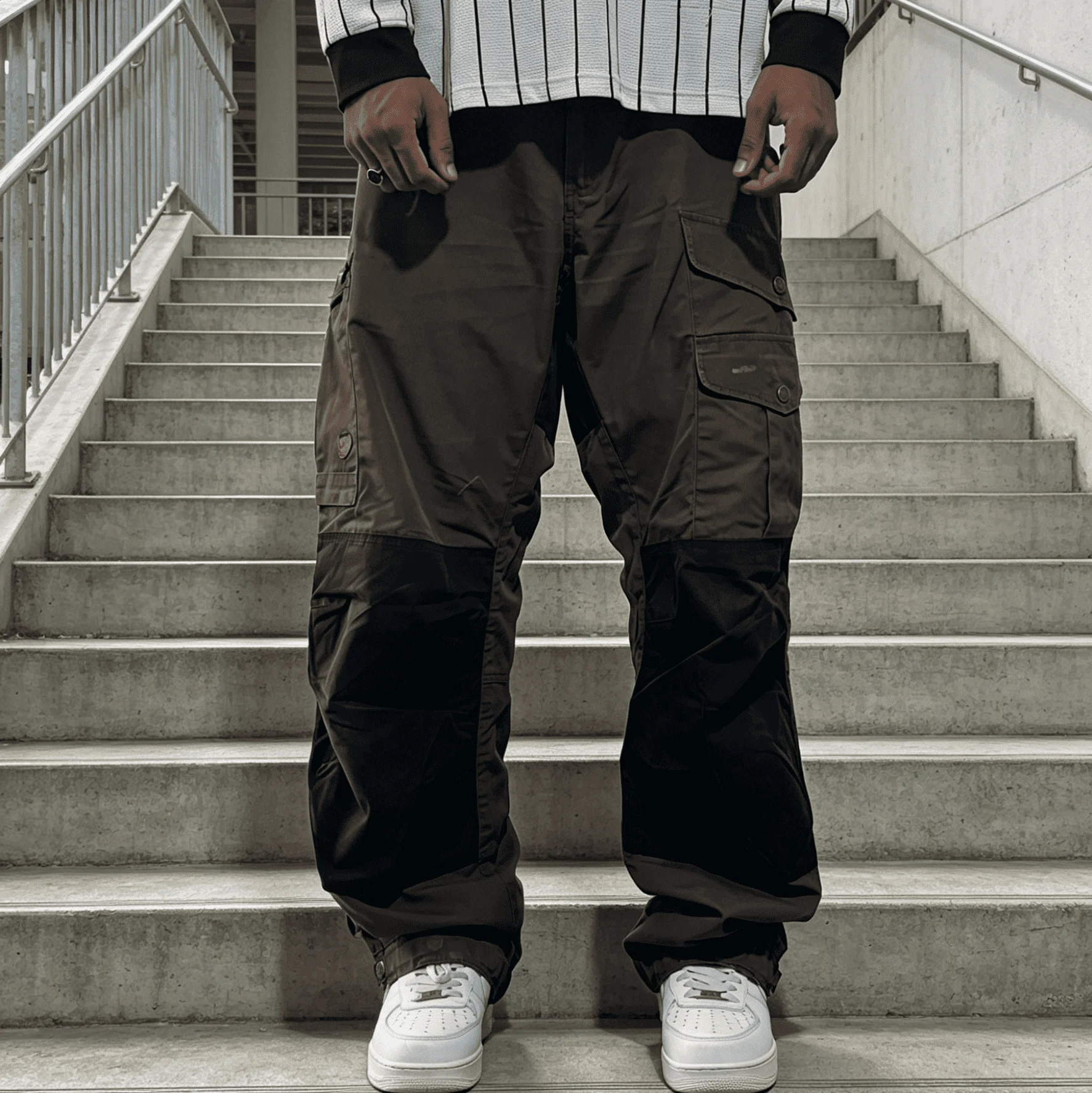 Mens Cargo Trousers Urban Casual Streetwear Outdoor Work Jogger Baggy Hip Hop Utility Fashion Trendy Harem Pants Relaxed Fit