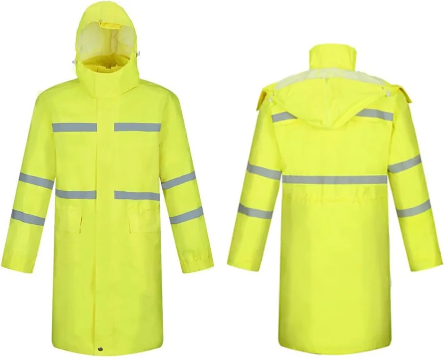 Image [9]-Long Raincoat Waterproof Reflective Safety Work Rain Coat Jacket - jinjiaraincoats-jinjiaraincoats
