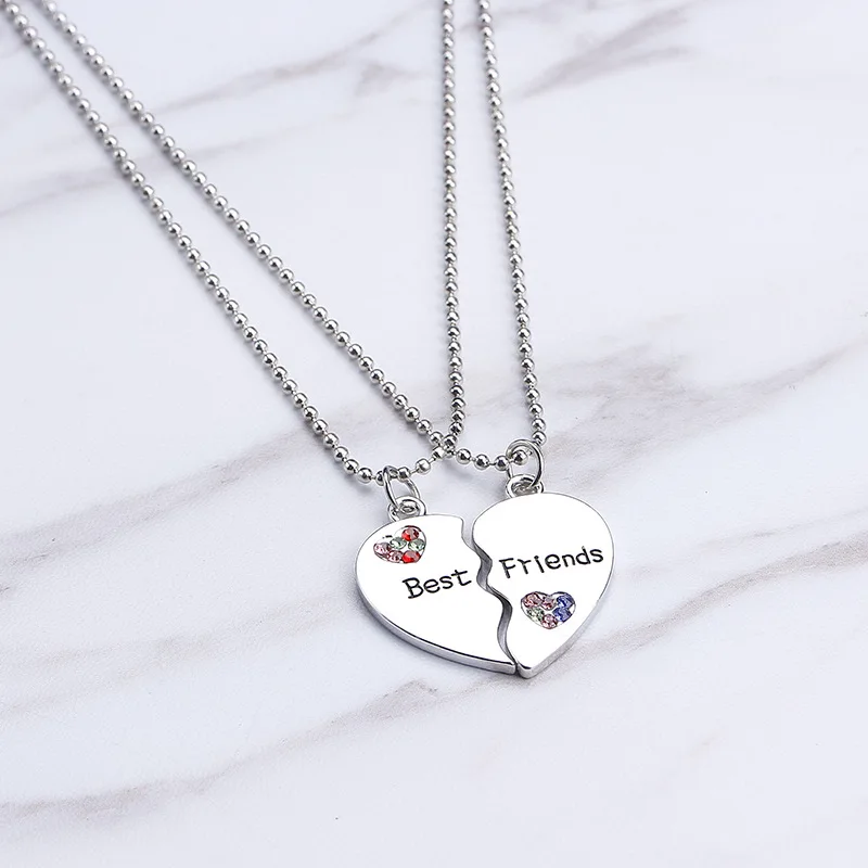 Best Friend Forever Broken Heart Necklace Matching Pendants