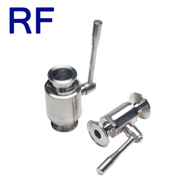 RF New Type 2PC Ball Valve Sanitary Stainless Steel 304/316L Clamp or Threaded Manual Direct 2 Way B