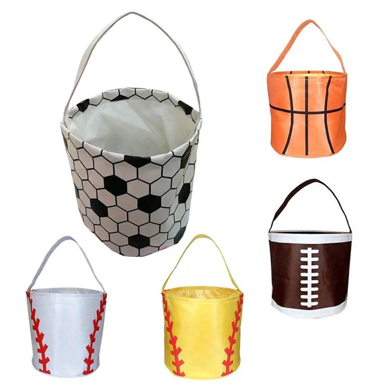 Personalized Sports Halloween Basket Basketball Buckets Storage Bag