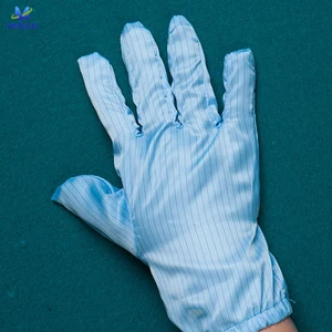 Electronics Factory Antistatic Gloves Double-Sided Striped Full Guide Dust-Free Special Labor ESD Safety Gloves