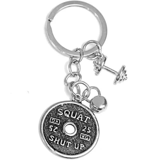Dumbbell Key Ring Chains Keyring Keychain Gym Weights Kettle Bell Pendant Charm 